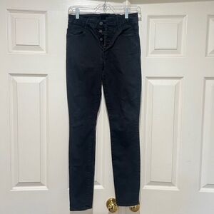MOTHER Denim The‎ Pixie Skinny Not Guilty Black Size 27 Exposed Button Fly EUC